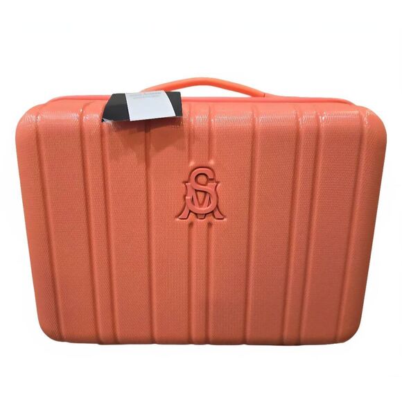 Steve Madden Fanatic Collection SM Logo Hard Side Cosmetic Case- Ocean Coral - Picture 2 of 10